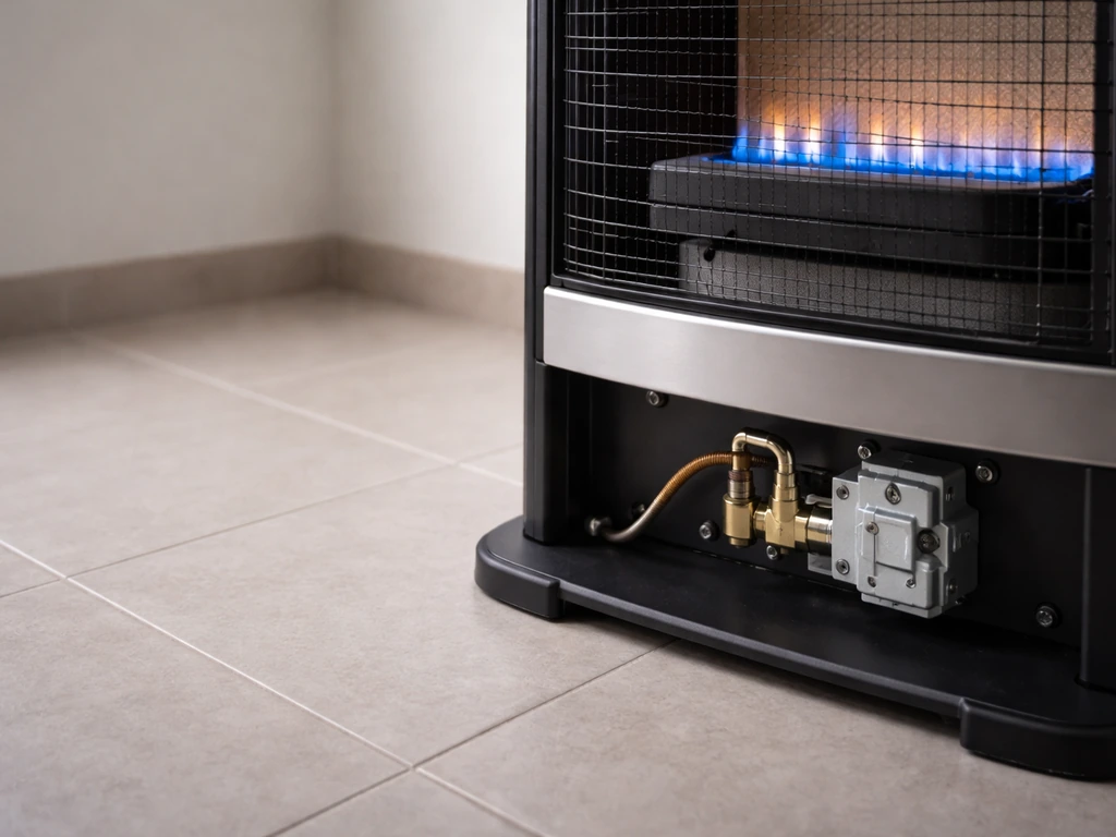 Close view of a gas heater’s thermocouple safety area with clear surrounding space for safe maintenance.