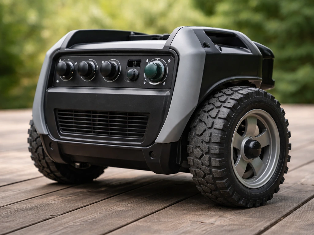 Close-up of an SRPH68-like wheeled unit with visible control panel and electronic push-button ignition
